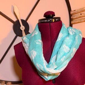 Charming Charlie’s Aqua Shell Pattern Scarf